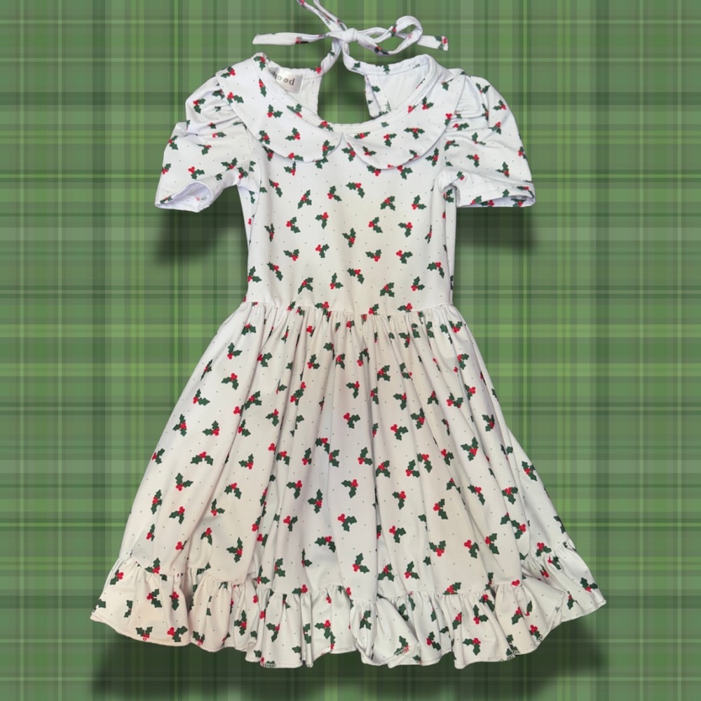 ❌ SOLD ❌ Girlhood Holly Berry Christmas Holiday Twirl Dress in 2T
